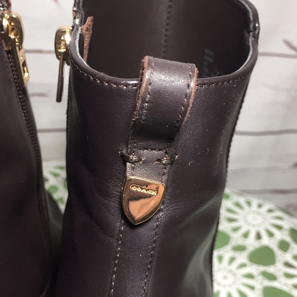 Coach Jemma Brown Leather Ankle Boots - Picture 5 of 14